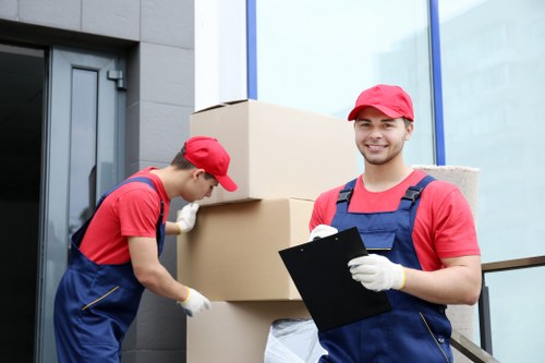 Experienced movers loading a van