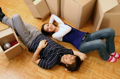 Professional movers handling belongings